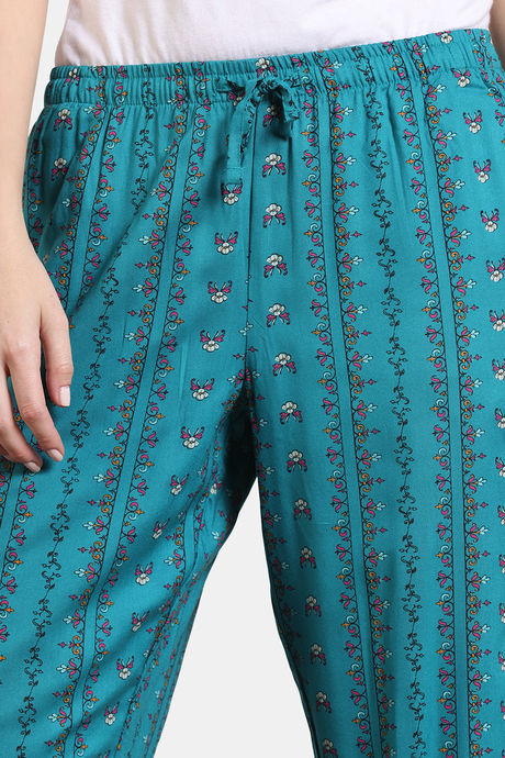 Zivame Zellij Dreams Woven Pyjama - Lake Blue — image 5